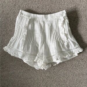 Sabo Skirt High Waist Ruffle Shorts White Size Small